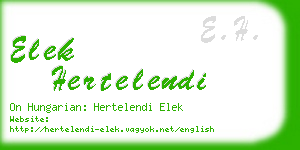 elek hertelendi business card